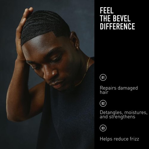 Bevel Leave-In Conditioner for Men - Curly Hair Moisturizer with Hemp Seed Oil & Biotin, 7 Oz