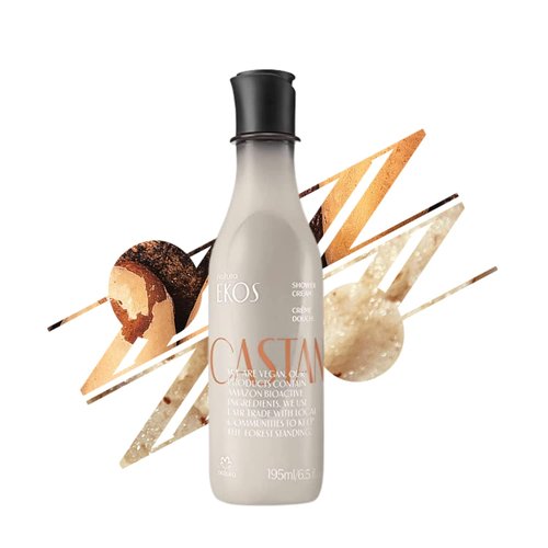 Natura Ekos Castanha Shower Gel - Deep Hydration & Light Texture - Vegan Body Wash - 6.5 fl oz (195ml)
