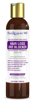 Hair LOSS DHT BLOCKER SHAMPOO "Lavender & Geranium", Biotin Hair Growth Thickening Caffeine Shampoo, Hair Loss Thinning and Fine Hair, Regrowth Thickening Products for Men & Women, Sulfate Free