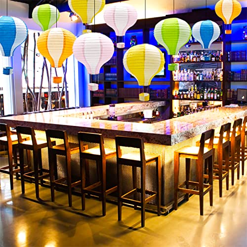 Multi-Color Hot Air Balloon Paper Lanterns - Hanging Chinese Party Decorations (Set of 10)