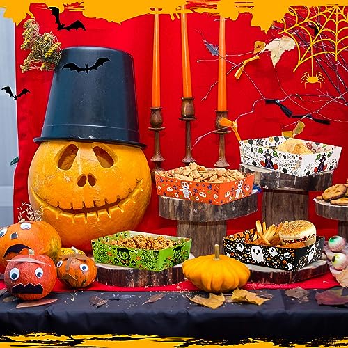 Halloween Food Snack Tray Paper Serving Bowls - Classic Style, 50 Pack
