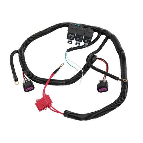 CARMOCAR Electric Dual Fan Wiring Harness Kit - Upgrade for 1999–2006 GM ECU Control Cooling Fans