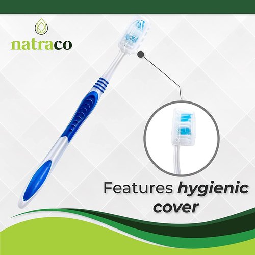 natraco Bulk Toothbrush Pack with Covers | Premium Quality Individually Wrapped Colorful Tooth Brushes | Medium Soft Bristles for Travel, Donations, Hotels (25)