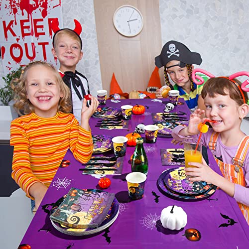 Halloween Birthday Party Plates & Napkins Set for 50 Guests - Serve 50 - Tableware Serve 50