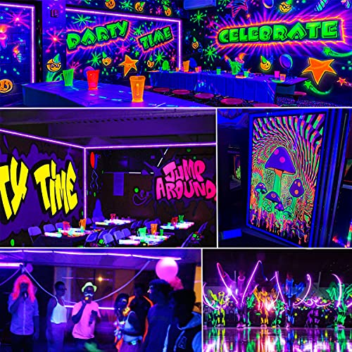 Ontesik Black Light Strip 40ft/12m Switch Control UV LED Kit for Indoor Parties