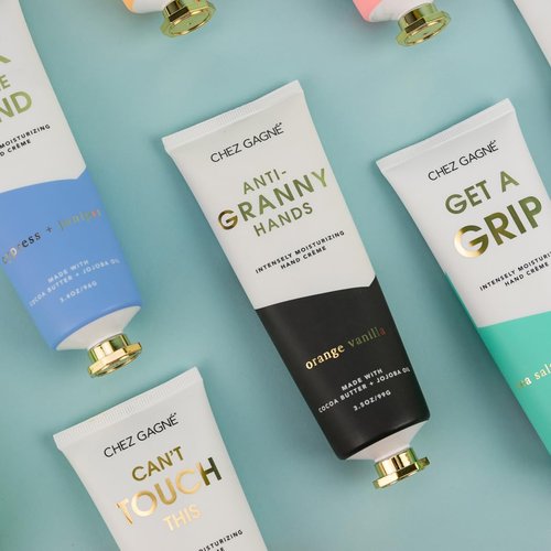 Chez Gagné Intensely Moisturizing Vegan Hand Cream (3.4oz) Jojoba Oil Cocoa Butter- Non-Greasy, Fast-Absorbing, Made In US - Anti-Granny Hands (3.4oz, Orange Vanilla)