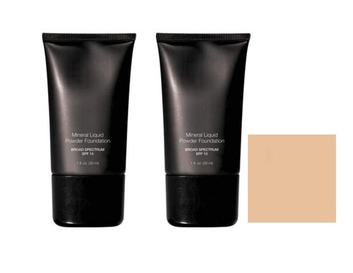 Beauty Deals Mineral Liquid Powder Foundation Broad Spectrum SPF 15 Pack of 2 (Cream Beige)