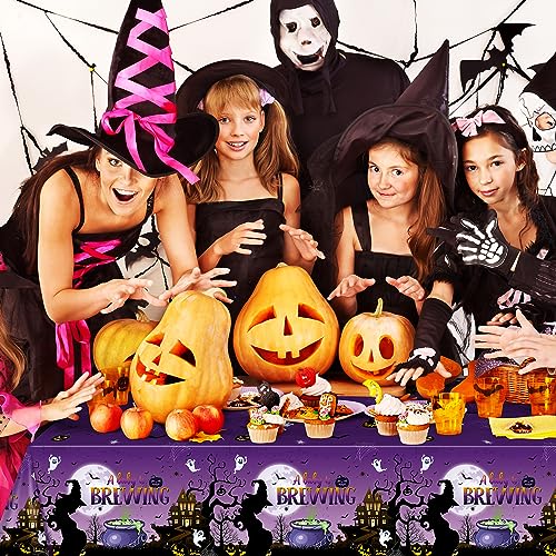 Baby Shower Tablecloth 3 Pack Halloween A Baby Is Brewing 54x108 Inch - Gender Reveal Decor