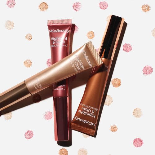 MCoBeauty - Highlight And Glow Beauty Wand - Buildable Liquid Highlighter - Peach Coral Shade | Soft, Radiant Finish