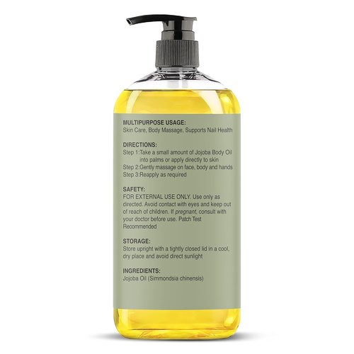 Majestic Pure Jojoba Oil - 100% Pure & Natural - Premium Grade, Cold-Pressed, Hexane-Free Carrier Oil for Skin, Hair and Body - Moisturizing Skin, Hair and Scalp - 8 Fl Oz