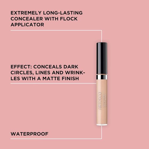 ARTDECO Waterproof Concealer - Soft Peach - Full Coverage & Matte Finish for Dark Circles - 0.24 Fl Oz