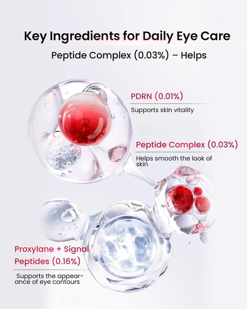 AMIRO 2 in 1 Red Light Eye Cream - Microcurrent Massager & PDRN Peptide Treatment for Puffy Eyes | 1.06 oz