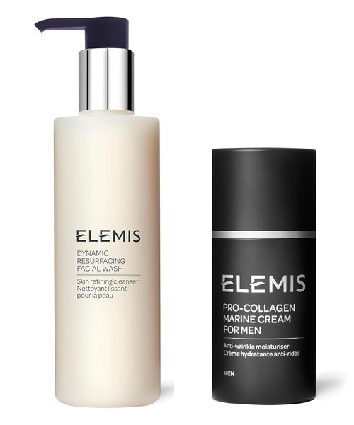 ELEMIS Dynamic Resurfacing Facial Wash & Pro-Collagen Marine Cream for Men | Anti-Aging Skincare Set
