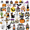 Halloween Wooden Tree Ornaments Set - 36 Spooky Holiday Decorations