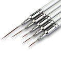 Eptbsdu 5PC Nail Art Brush Set - Long Lines, Liner, UV Gel Polish, Metal Handle, Sizes 7/9/11/15/25mm