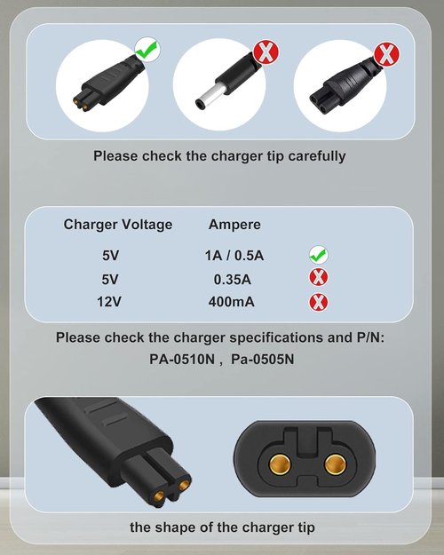 FGIEU 5V Charger for PA-0510N for Remington Shaver HC5870 HC4250 PF7500 PF7600 PG6250 PG6255 PG6170 PG6171 XF8550 XF8700 XR1400 XR1430 HC5950 Power Cord