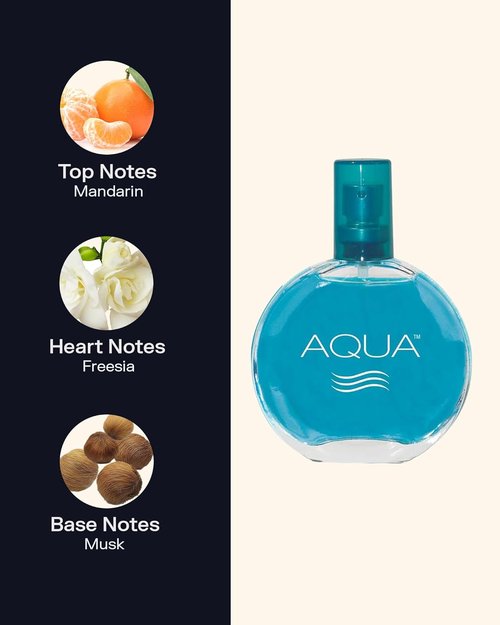 PB ParfumsBelcam Aqua Eau de Toilette Spray for Women - Fresh Fruity Floral Scent with Mandarin & Freesia - 1.7 Fl Oz