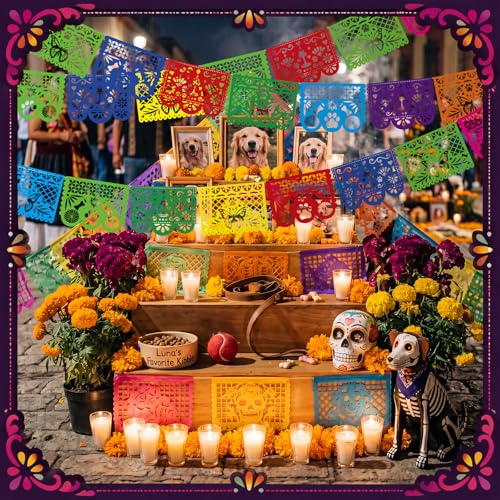 Pet Day of the Dead Banner Set - 6 Vinyl Decorations for Celebrations