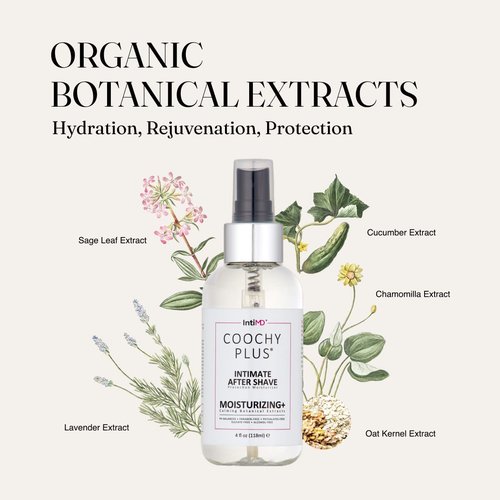 IntiMD Coochy Plus Intimate Shaving Complete Kit - Sweet Bliss & Organic After Shave Protection Soothing Moisturizer Mist - Antioxidant Formula Prevents Razor Burns, Itchiness & Ingrown Hair