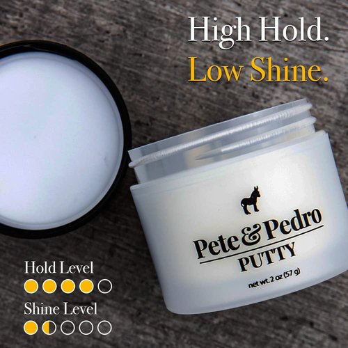 Pete & Pedro Hair Putty - Strong Hold Matte Finish Clay for Men | Ideal for Medium & Short Hairstyles, 2 oz.