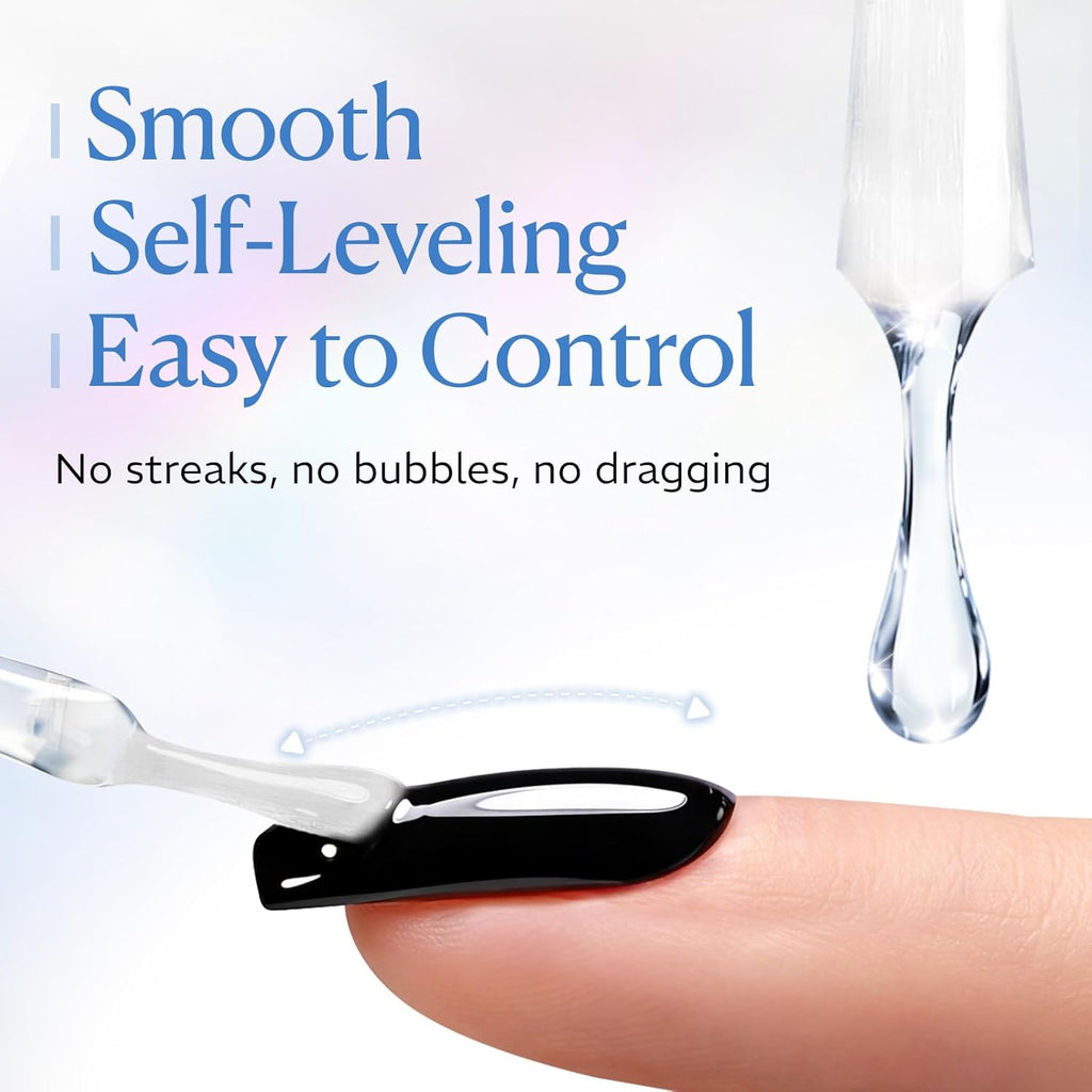 AZUREBEAUTY Gel Top Coat - No Wipe High Gloss Finish | 18ml Clear Long-Lasting Nail Polish for Manicure
