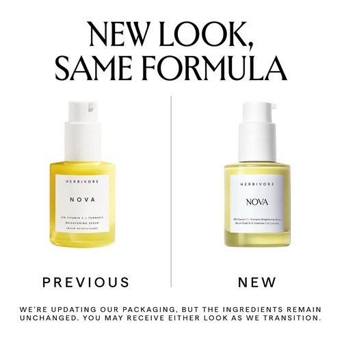 HERBIVORE Nova 15% Vitamin C Serum - Brightening Turmeric Formula for Dark Spots | Vegan, 30 mL / 1 oz