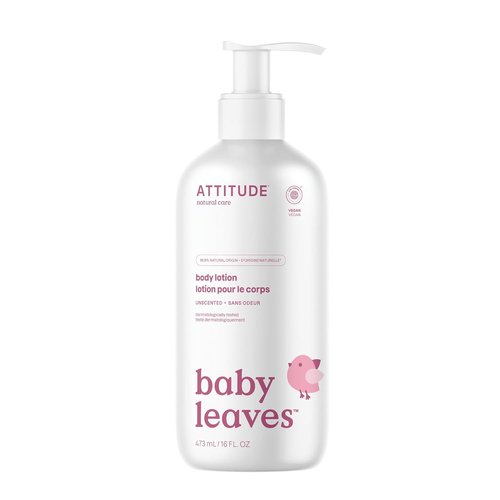 ATTITUDE Baby Lotion - EWG Verified Moisturizer, Vegan & Cruelty-Free, Unscented, 16 Fl Oz