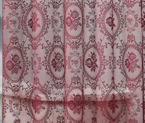 Burgundy Canopy Bed Curtains - 54W x 216L for Gothic Bedroom Decor - Variation of NOIR GOTHIC DECOR