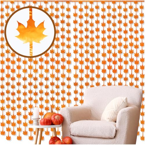 Autumn Maple Foil Fringe Curtain - Fall Party Backdrop & Decor