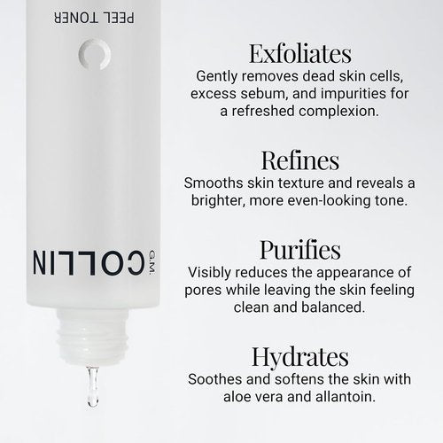 G.M. COLLIN Peel Toner Exfoliant - Daily AHA BHA PHA Salicylic Acid Toner for Pore Refinement & Hydration