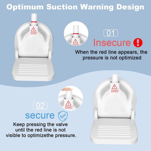 Foldable Shower Foot Rest with Suction Cup for Shaving Legs，Anti-Slip Shower Pedal with No Drilling Suction Cup for Pregnant Woman & Back Pain Sufferers- Reduce Body Strain & Bending Over