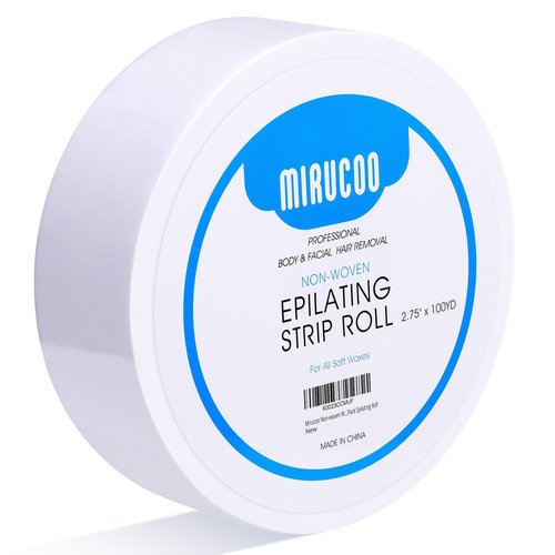 Mirucoo Non-woven Wax Strip Roll for Body and Facial Hair Removal, 2.75" x 100 Yards Pack Epilating Roll