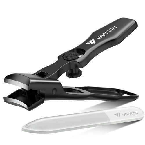 German Nail Clippers for Men Thick Nails, VANWIN Toenail Clippers for Seniors Large Wide Jaw Opening, Heavy Duty No Splash Fingernail Clipper with Safety Lock Nail Clippers with Catcher for Women