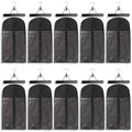 10 Pack Hair Extension Storage Bag Hair Extension Hanger Strong Holder Dust-proof Portable Suit with Transparent Zip Up Closure- Lightweight, Waterproof and Portable (Black)