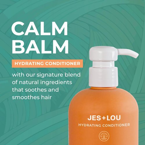 JES+LOU Sulfate Free Hydrating Conditioner with Natural Ingredients for Dry or Damaged Hair, Paraben Free Formula for Deep Moisture, Natural Shine, and Hair Repair, Vegan and Toxin Free (10 oz)