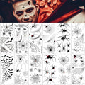 Halloween Spider Web Temporary Tattoo Kit Waterproof Face & Body Stickers