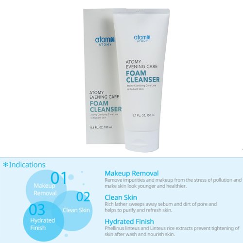 GASHINA STORY A.T.O.M.Y-Evening Care Foam Cleanser 150g x 2 Pack set, Korean Skin Care Rutine