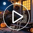Lighted Human & Dog Skeleton Halloween Decorations 2FT/46LED Outdoor Indoor Spooky Decor