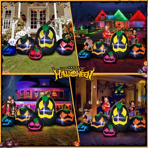 9FT Halloween Inflatable Pumpkin Decoration with LED Lights for Outdoor Yard Lawn