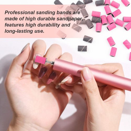 Rolybag Sanding Bands for Nail Drill Nail Sanding Bands Professional Sanding bit Nails 240 Pieces 4 Color Coarse Fine Grit Efile Sand Set 80#120#180#240# 2 Pieces Nail Drill Bits