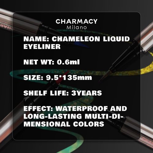 CHARMACY Liquid Eyeliner - Waterproof Intense Black Pen with Ultra Fine Tip | Long Lasting & Smudge Proof, 0.6ml