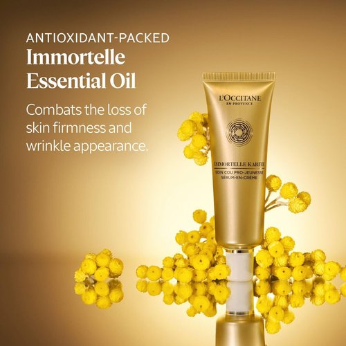 L'OCCITANE Immortelle Neck Cream - Nourishing Shea Formula | 1.70 oz for Youthful Skin