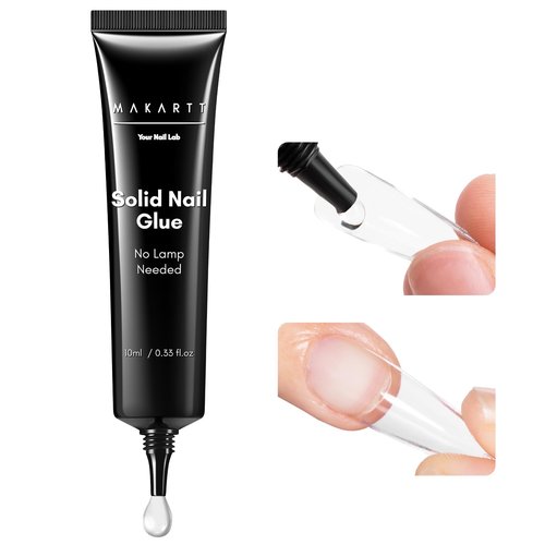 Makartt Hema-Free Semi Solid Nail Glue for Press On Nails, 20s Air Dry No UV Lamp, Super Strong 4+ Weeks Hold, Bubble Free Nail Adhesive for Acrylic Tips DIY Nail Art for Beginners & Salon Nail Techs