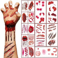 Halloween Fake Scar & Wound Tattoo Set - 30 Sheets Realistic Zombie Makeup