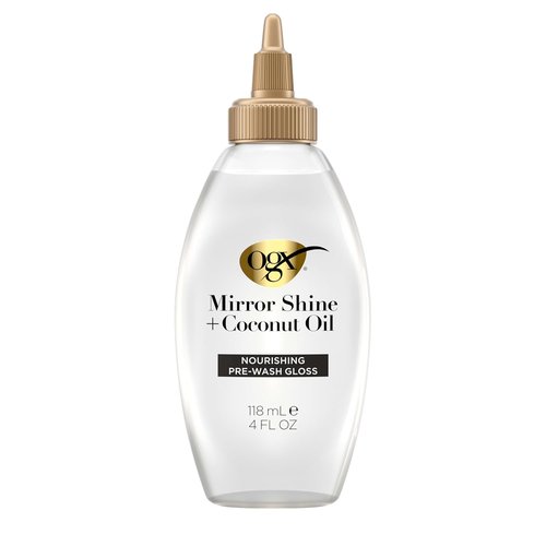 OGX Mirror Shine Hair Gloss - Nourishing Coconut Oil Treatment for 48 Hours of Glossy Shine | 4 fl. oz