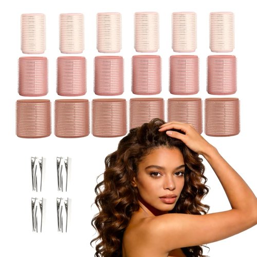 Skiennix Ceramic Ionic Hair Rollers Set - 26 Pcs with 18 Self-Grip Curlers & 8 Clips | Salon Quality for All Hair Types