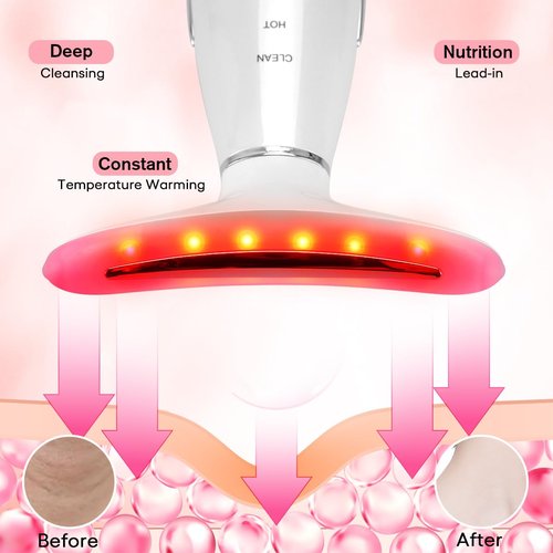 LATME Facial Massager,Neck Face Massager Tool,3 Mode Massage with Heat,Portable Beauty Instrument for Skin Care Women Gift