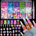 3D Bear Candy Nail Charms - Assorted Color Lollipop Butterfly Nail Art - Variation C1-bear