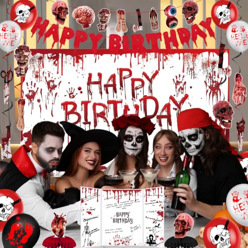 Halloween Horror Birthday Banner Guestbook Party Decorations Set