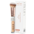 Vivyra Contoured Foundation Brush | Multipurpose Foundation Brush for Liquid & Cream Foundation- with Built-in Container | Contour, Concealer & Blush Makeup brush | Ultimate Travel Makeup Tool
